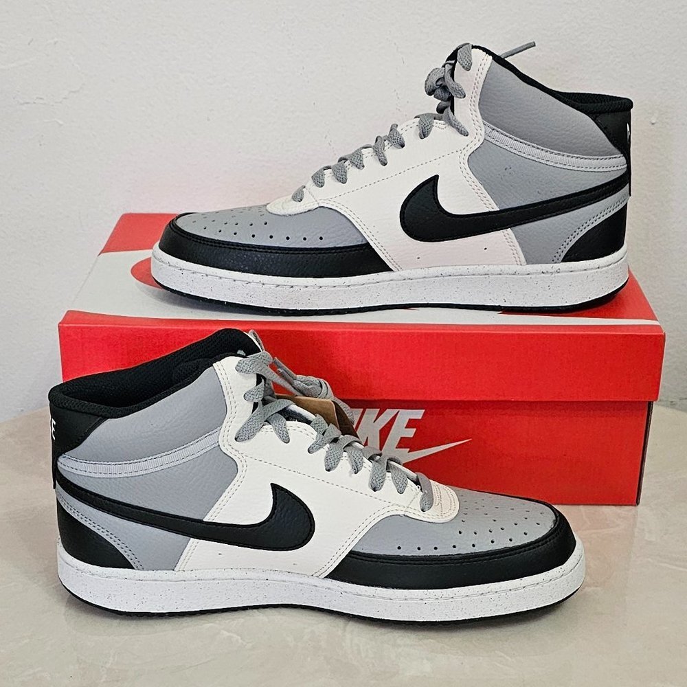 Nike Court Vision Mid Next Nature Lt Smoke Grey/Sail-Black Men's Size 8/8.5